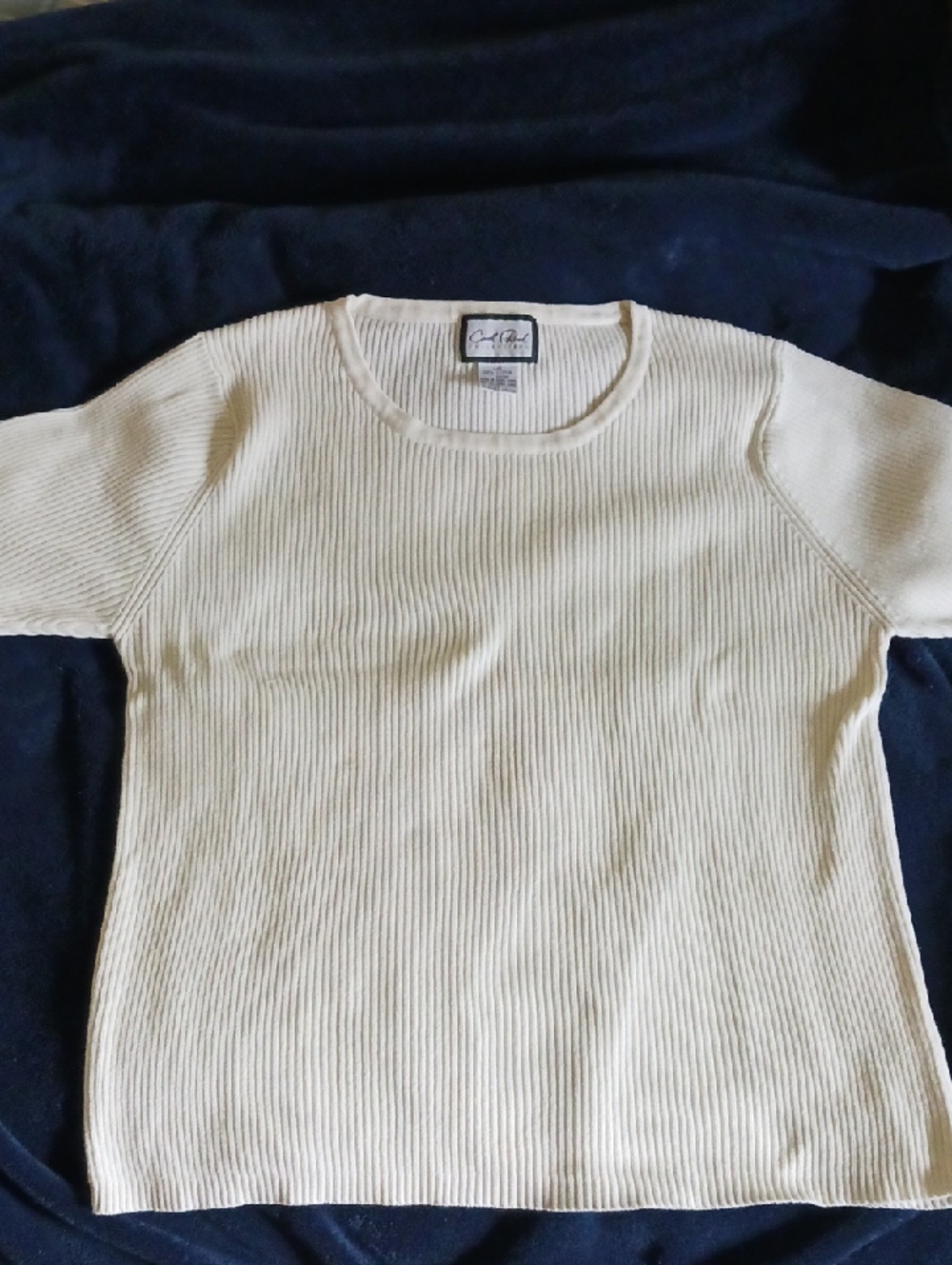 Short Sleeved Ribbed Sweater